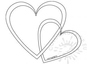 Two outline vector hearts | Coloring Page