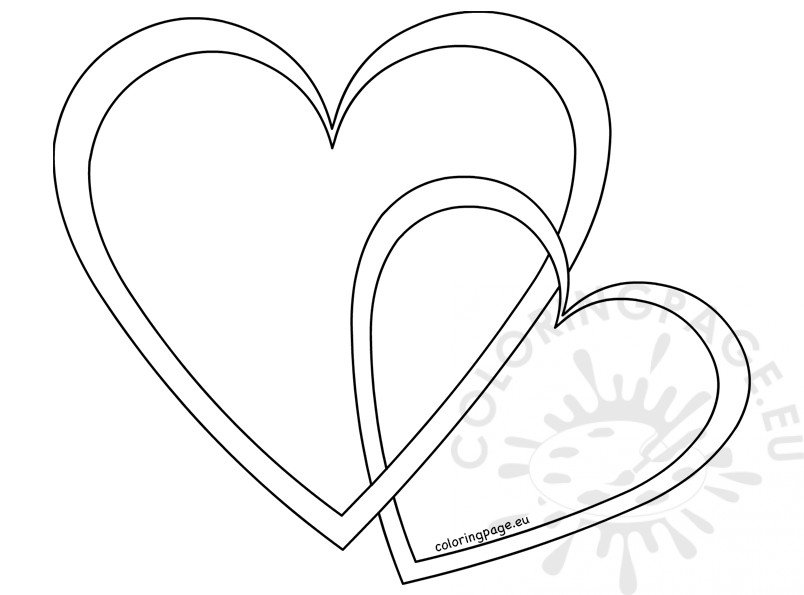outline 2 hearts