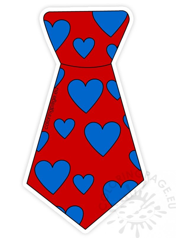 Red Tie blue Hearts clipart