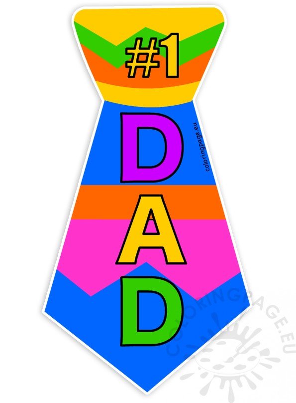 1 Dad Tie Father's Day clipart | Coloring Page