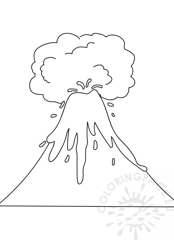 Volcano Coloring Pages Preschool | Coloring Page