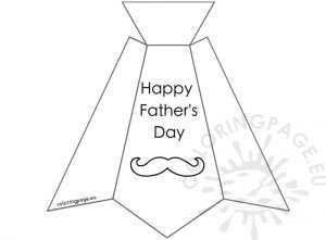 Necktie Father's Day card coloring page | Coloring Page