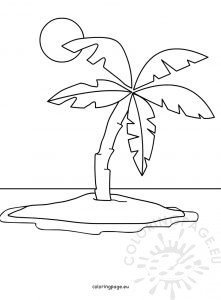 Palm tree on the island image