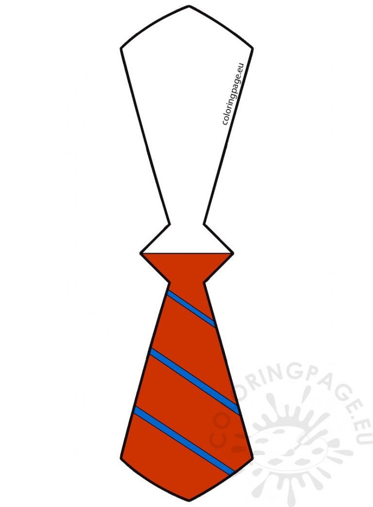 Red Necktie Greeting Card Printable | Coloring Page