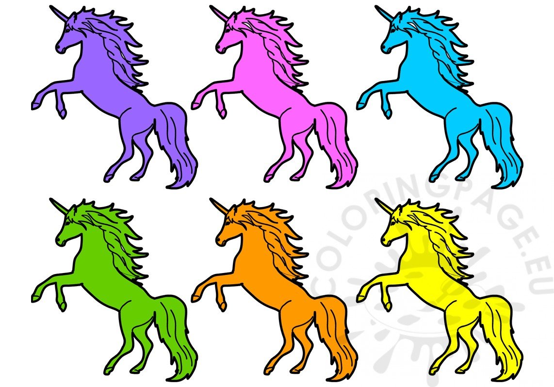 vector Illustration colorful unicorns