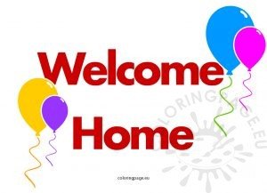 Welcome Home text clipart | Coloring Page