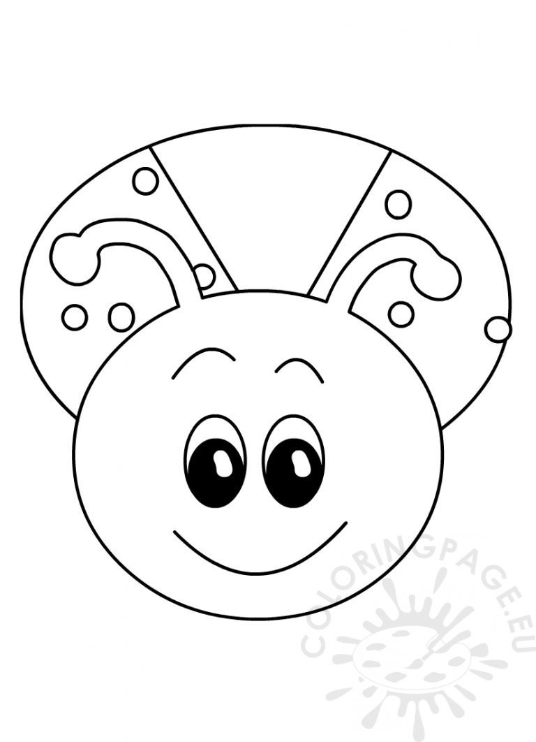 Vector Cute Cartoon Ladybug | Coloring Page