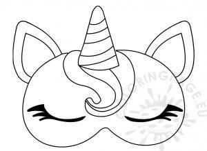 Unicorn sleep eye mask template – Coloring Page