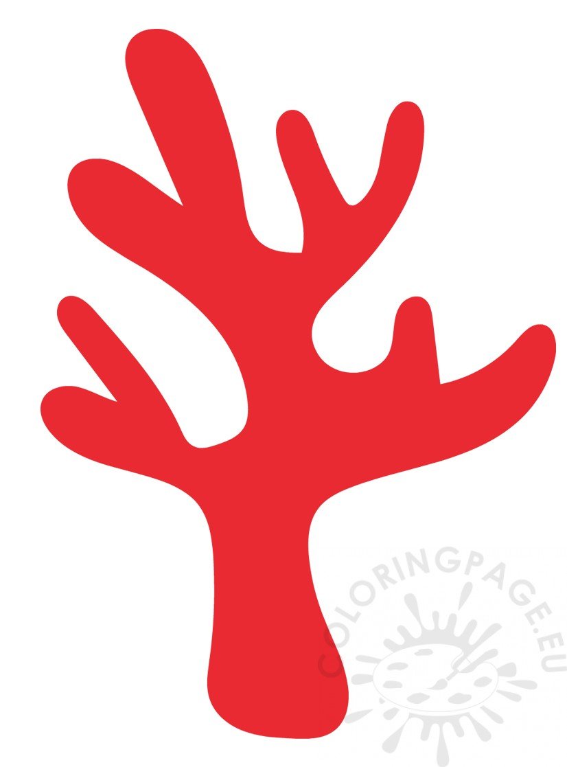 Printable Red Sea Coral Clipart Coloring Page