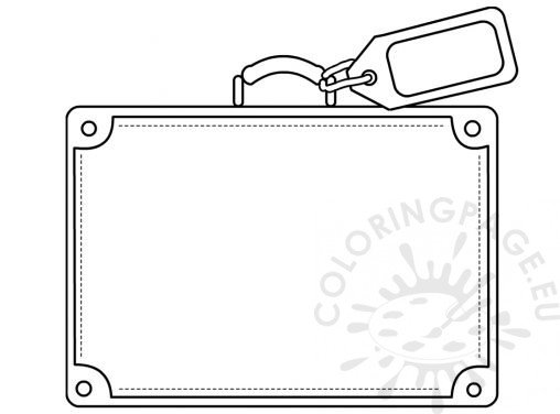 Suitcase template coloring sheets | Coloring Page