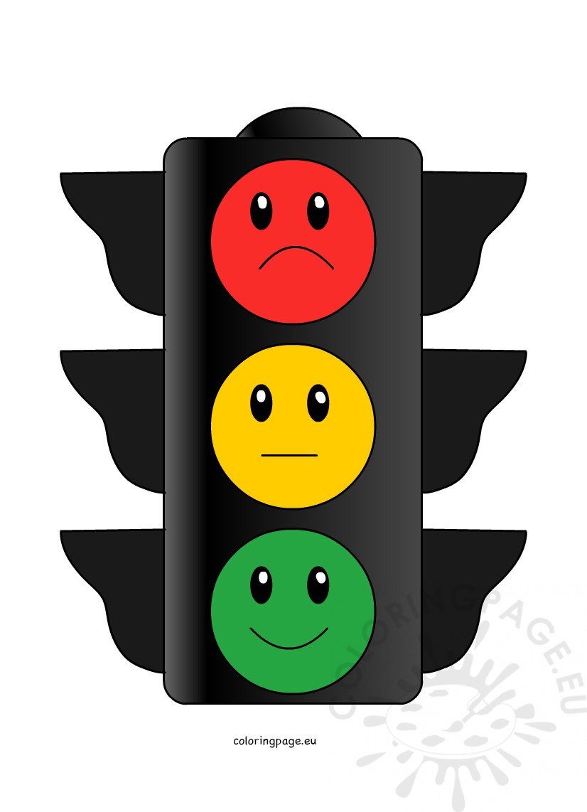 Traffic Light Display Vector Clipart Coloring Page