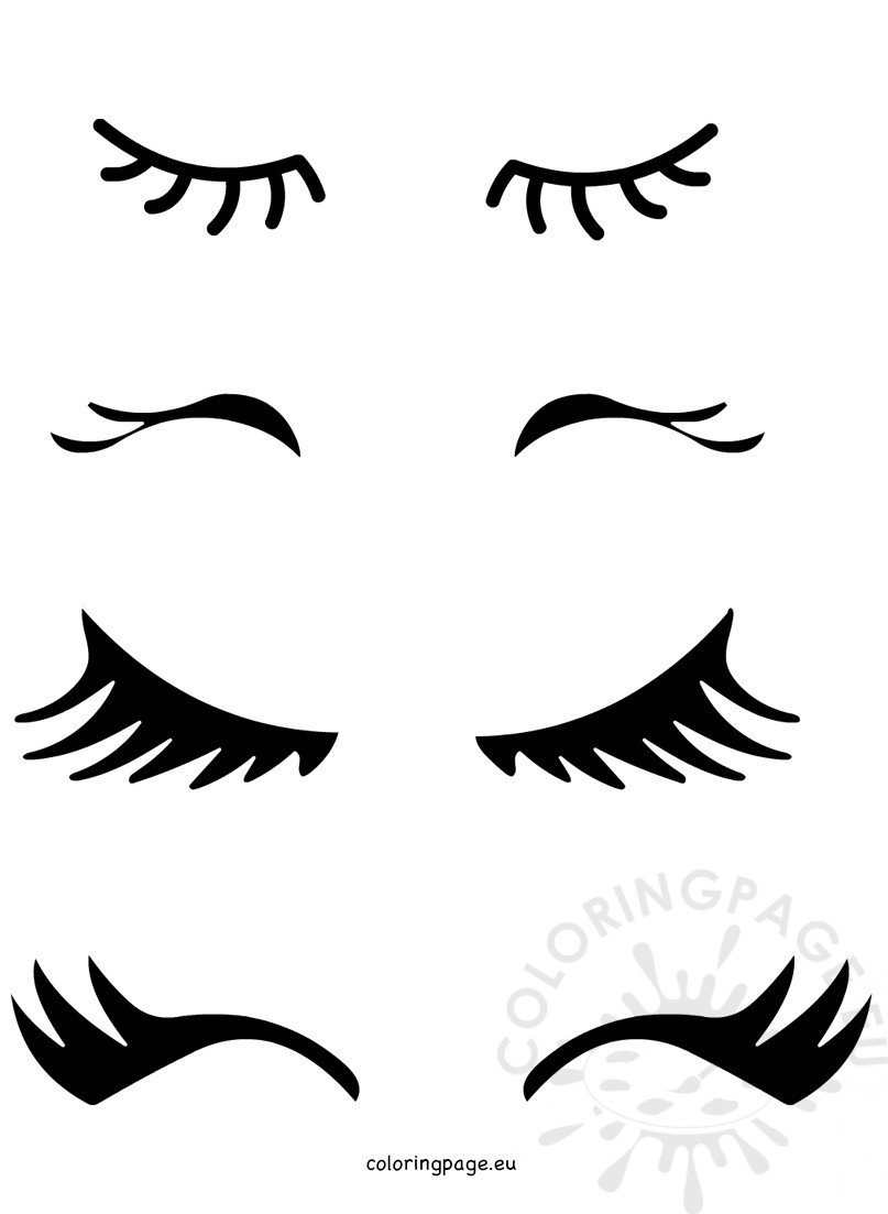 Vector Unicorn Eyes Template Coloring Page