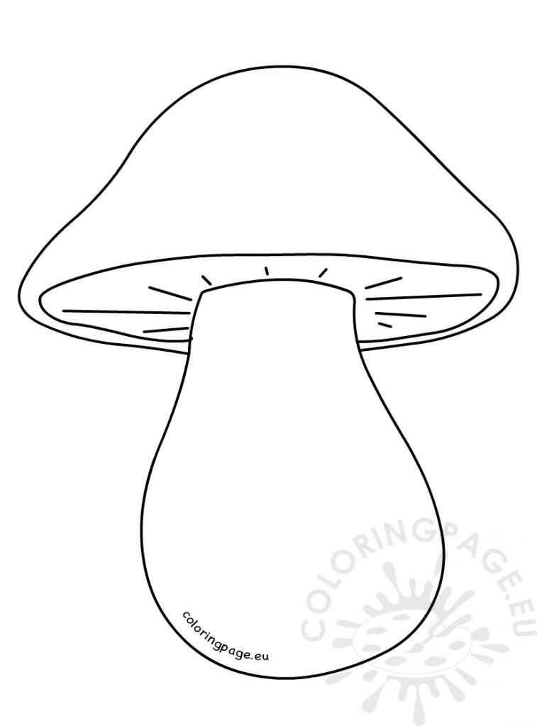 Mushroom template shape for preschool Coloring Page