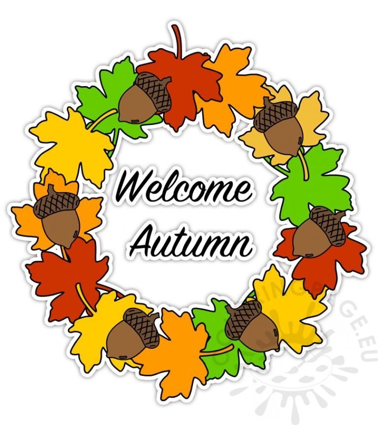 Welcome autumn banner nature printable | Coloring Page