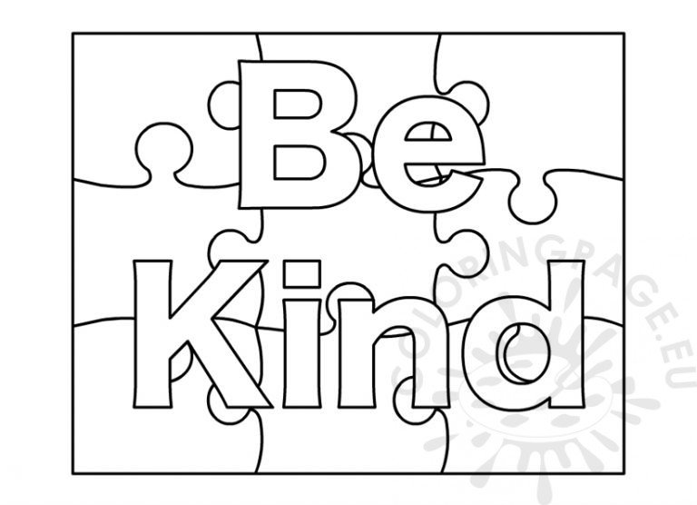 Be Kind word coloring page | Coloring Page