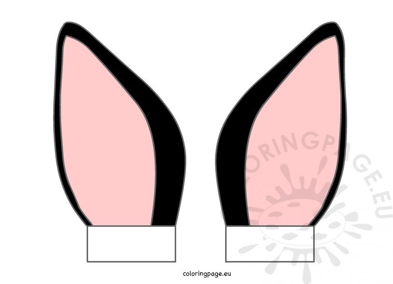 Black Cartoon Pattern Cat Ears printable Coloring Page