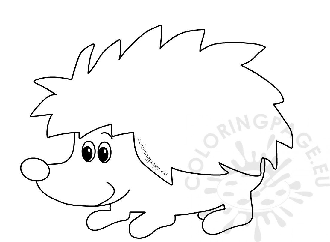 Hedgehog Vector Art Easy Coloring Animals