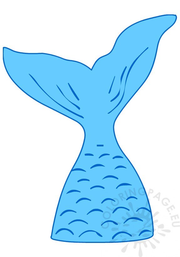 Mermaid Tail Silhouette Vector printable Coloring Page