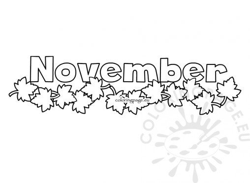 Autumn leaves month november illustration | Coloring Page
