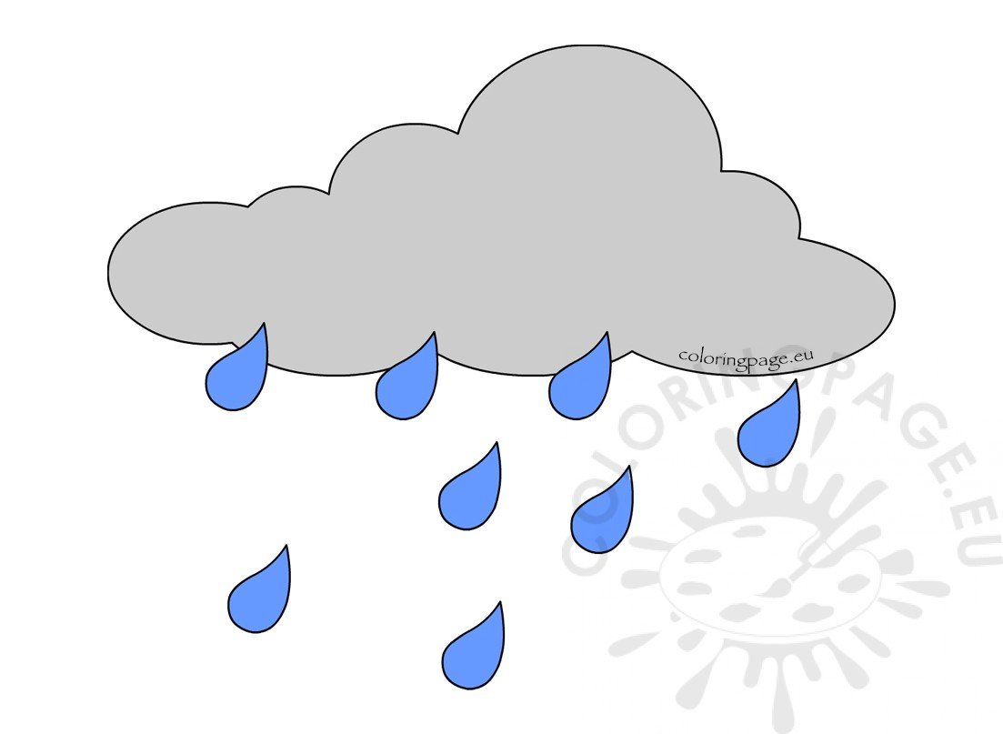 Rain Cloud Weather Printable Coloring Page