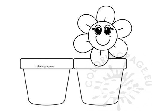 Vase with cute flower card printable | Coloring Page