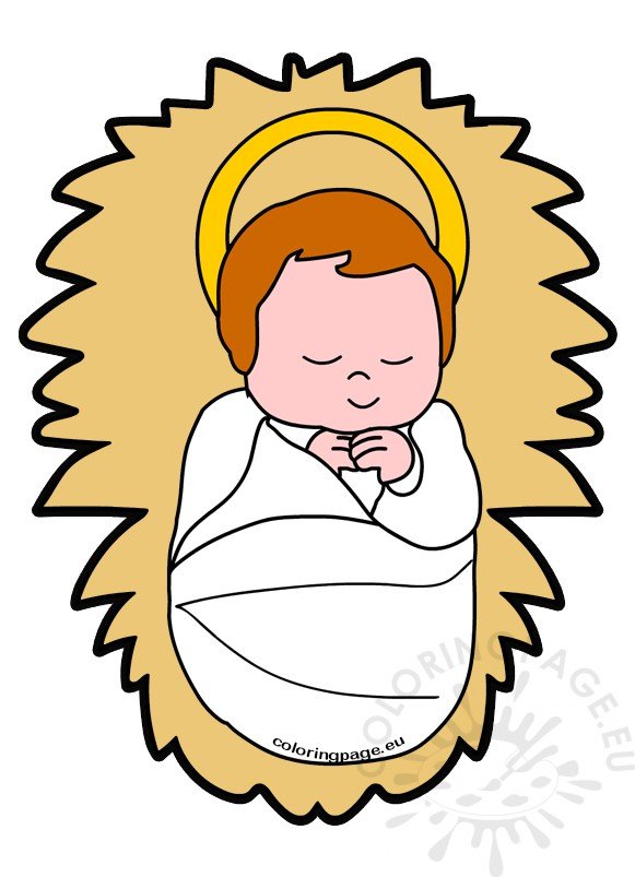 Christmas image Cute little baby Jesus Coloring Page
