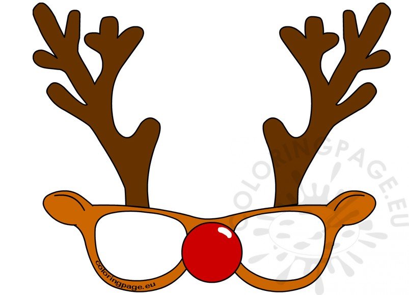 Paper Christmas Reindeer Sunglasses printable