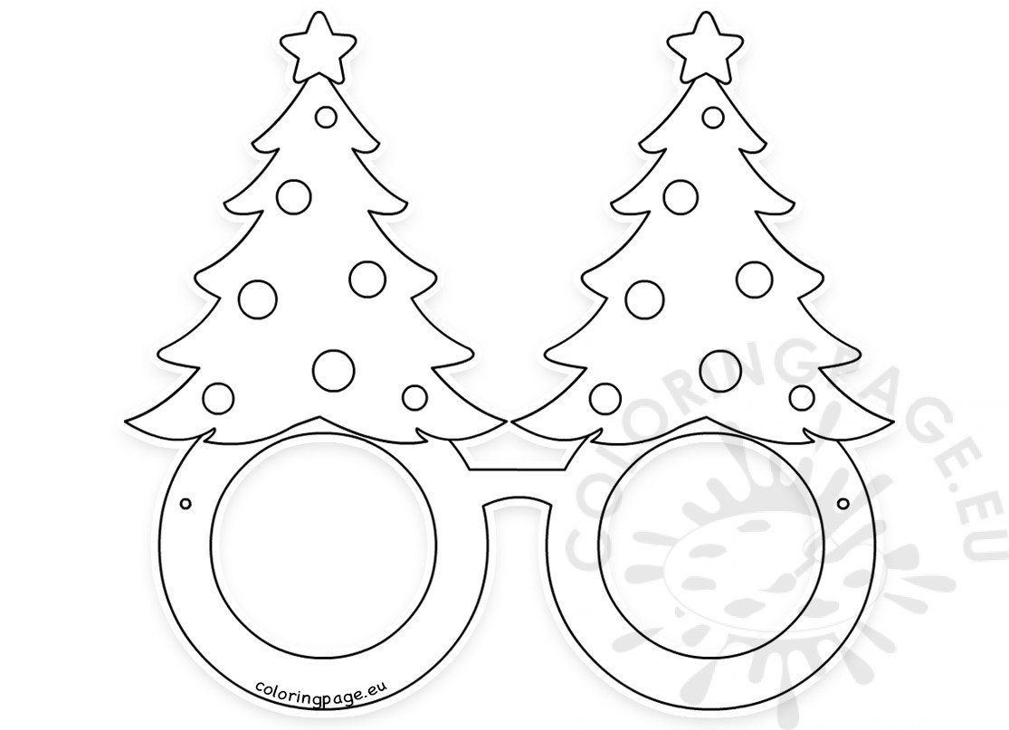 Download Christmas Tree glasses paper craft - Coloring Page