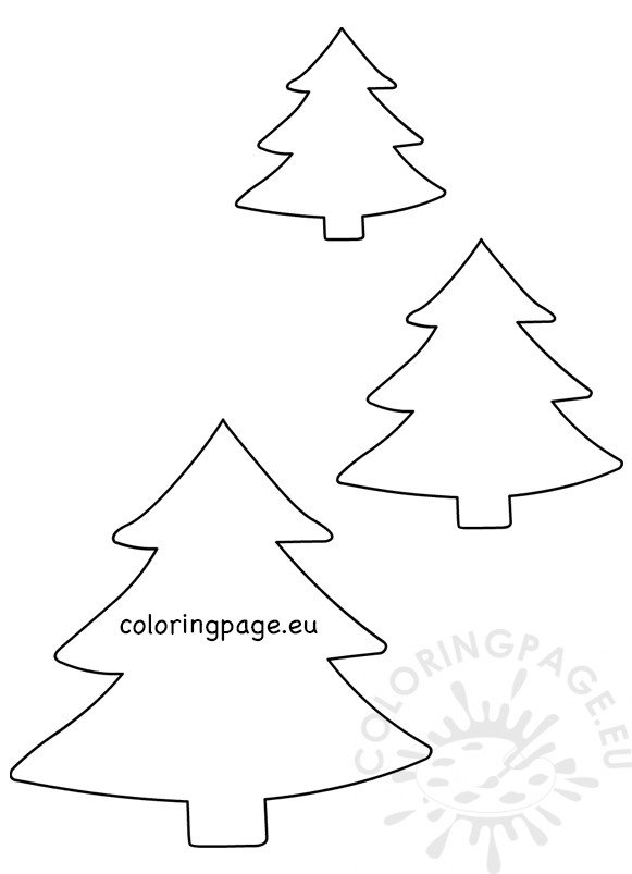 Small Xmas tree templates to color – Coloring Page
