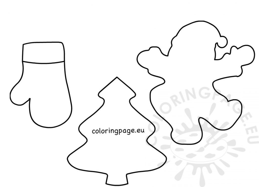 Large Felt Xmas Shapes printable | Coloring Page