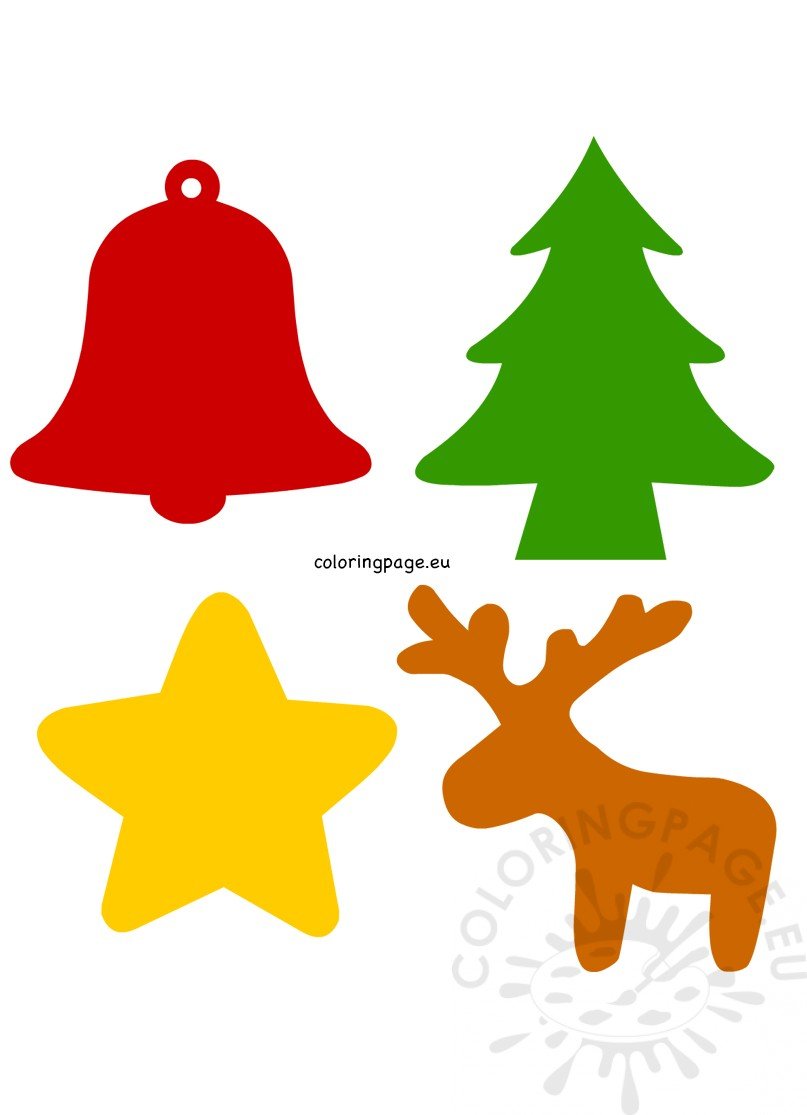Paper set of Christmas decoration printable  Coloring Page