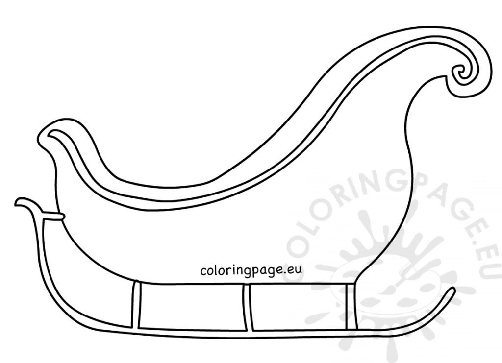 Santa sleigh shape cutout Christmas shapes | Coloring Page