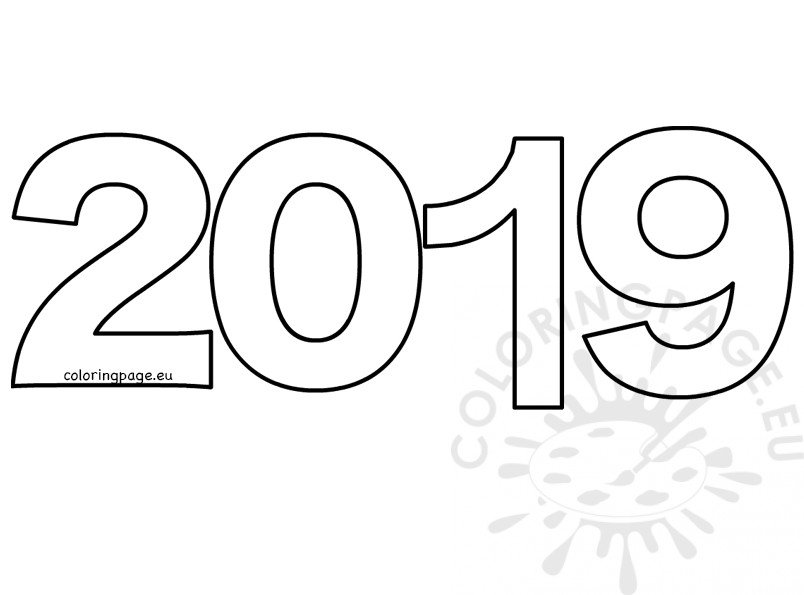 2019 cut out template printable – Coloring Page