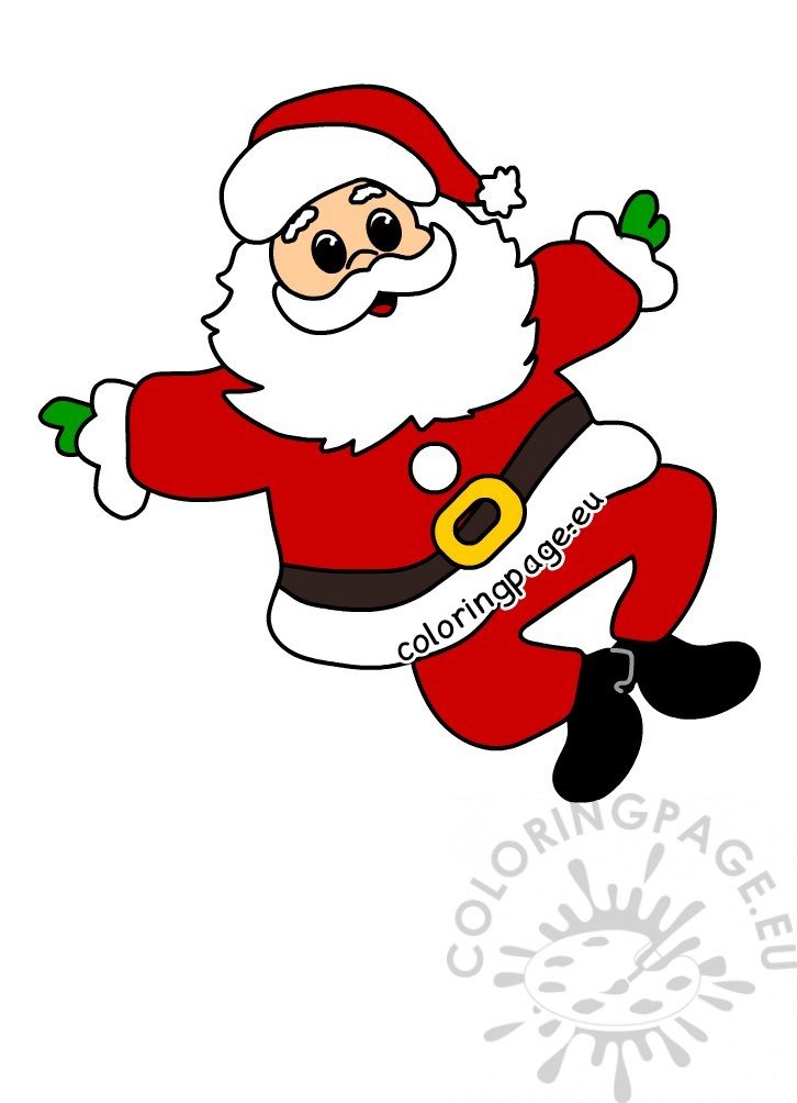 Happy Santa Claus jumping Christmas vector illustration