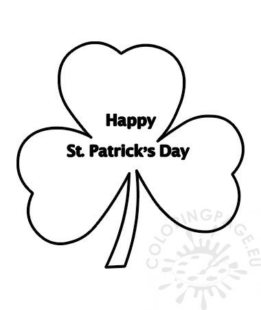 Happy St. Patricks Day clover template