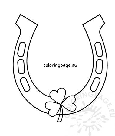 Horseshoe With Clover template