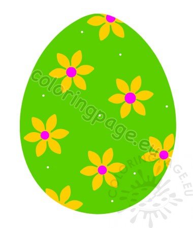 green easter egg yellow flowers