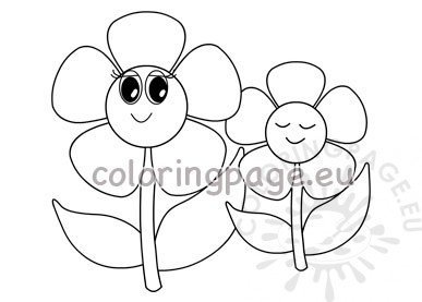 two smiling cartoon flowers