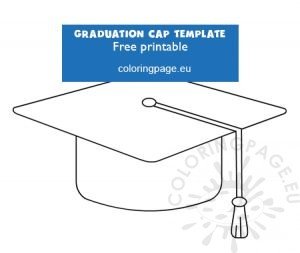 Free template graduation cap – Coloring Page