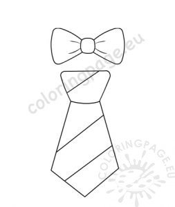 Bow tie and Necktie template | Coloring Page
