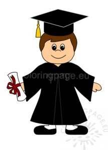 Boy Kindergarten Graduate clipart | Coloring Page