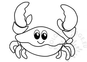 Cartoon smiling crab printable