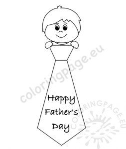 Tie Father's Day Card printable | Coloring Page