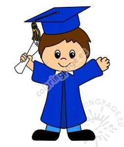 Happy graduation boy cartoon | Coloring Page