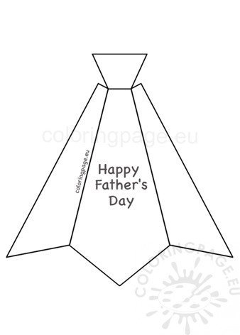 Tie Father's Day card template | Coloring Page