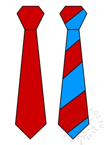 Red Blue Striped Tie clipart | Coloring Page