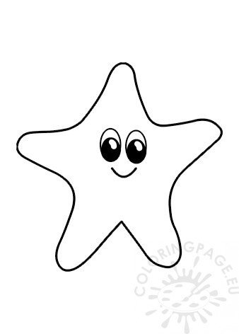 Cute Starfish Sea Animal for Kids – Coloring Page