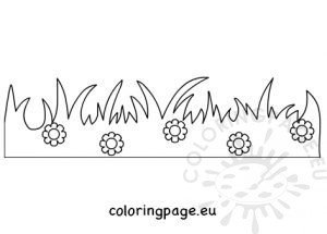 Summer grass and flowers template | Coloring Page