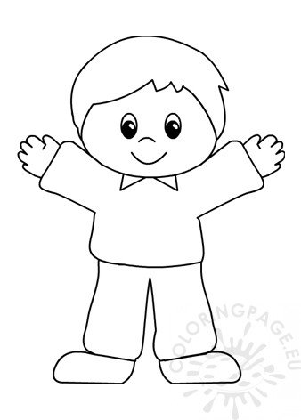 Download Happy boy coloring book printable - Coloring Page