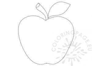 Apple Tracing Line Printable – Coloring Page